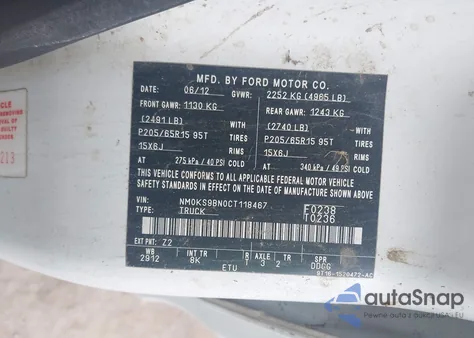 2012 Ford Transit Connect Xlt from USA, damaged, VIN NM0KS9BN0CT118467